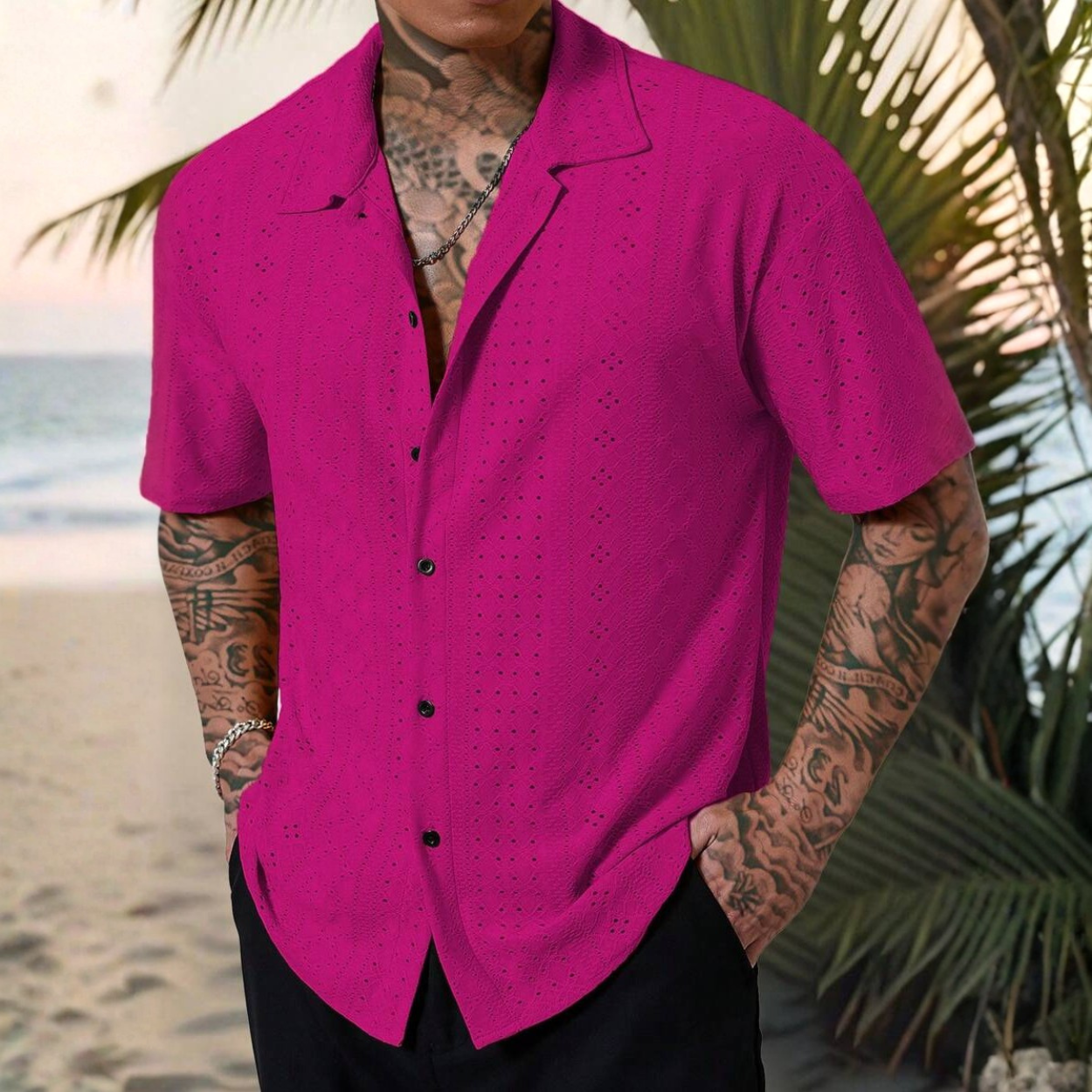 Casual Knit Shirt With Comfortable Fit For Men