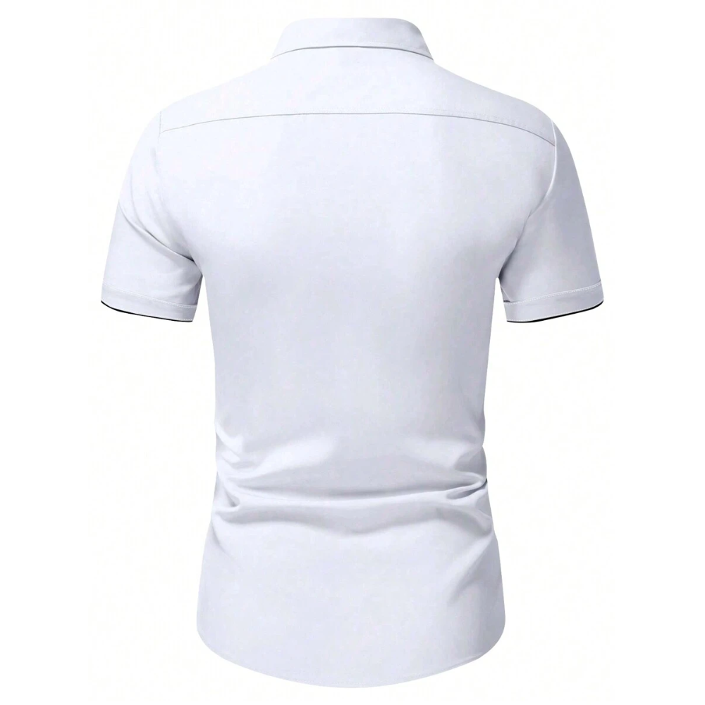Minimalist Button Down Short Sleeve Business Casual Shirt For Men