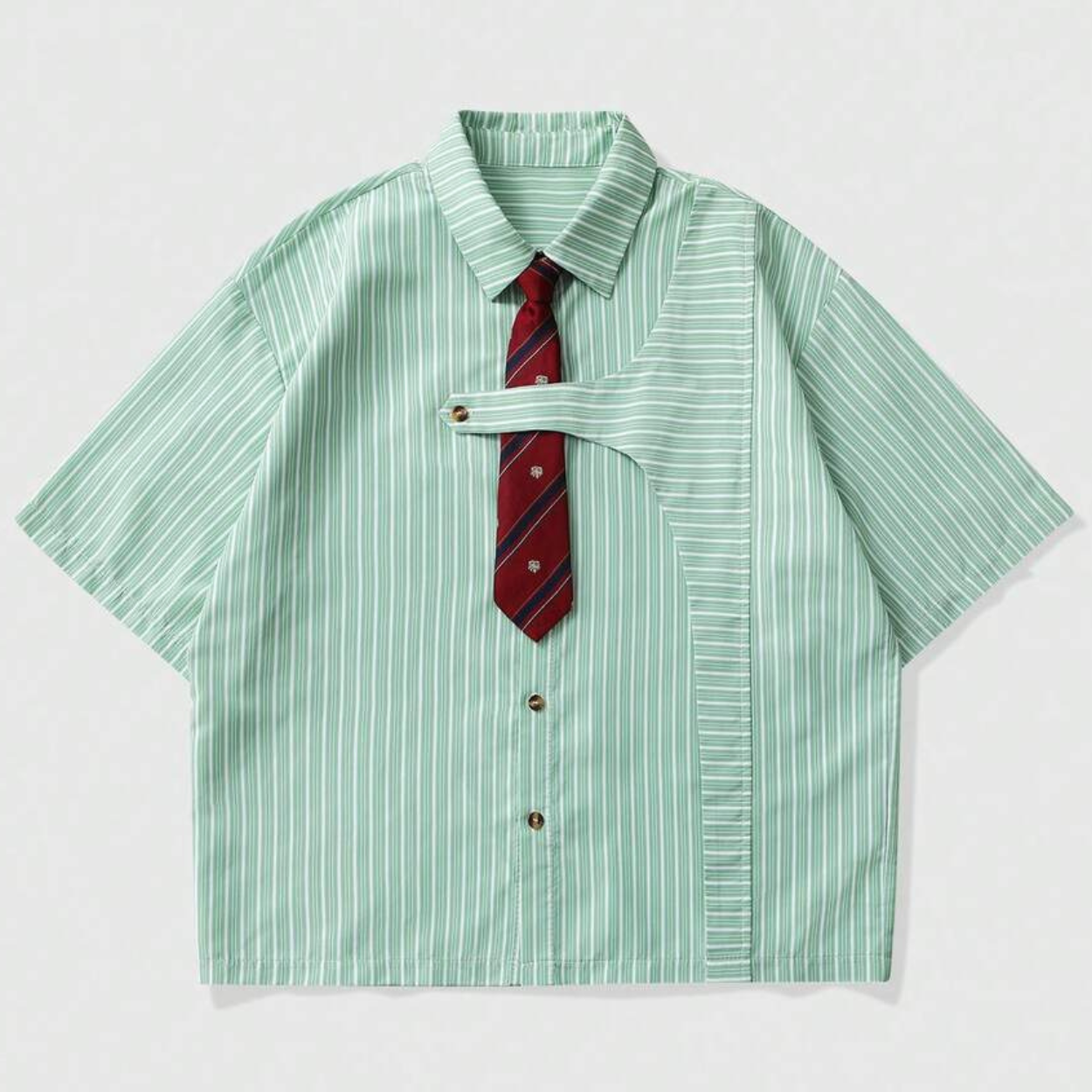 Casual Short Sleeve Deconstructed Shirt For Men
