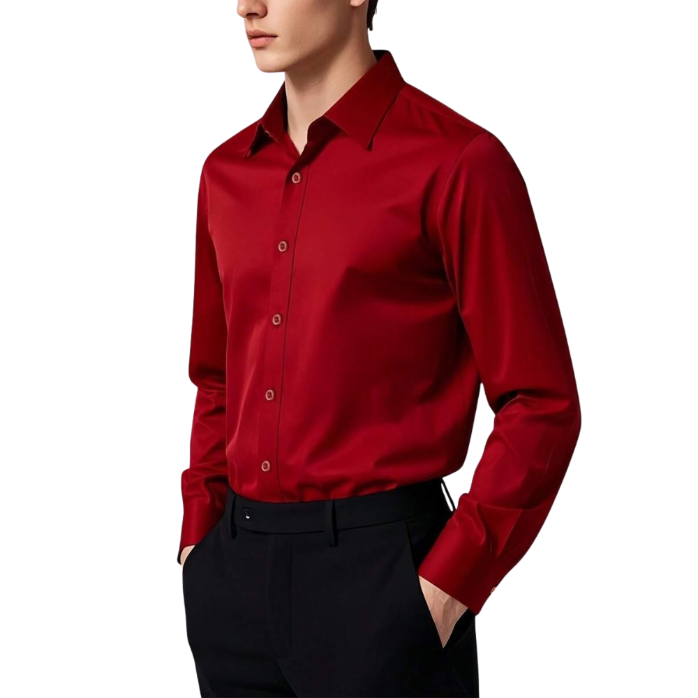 Formal Solid Long Sleeve Commuter Professional Business Shirt For Men