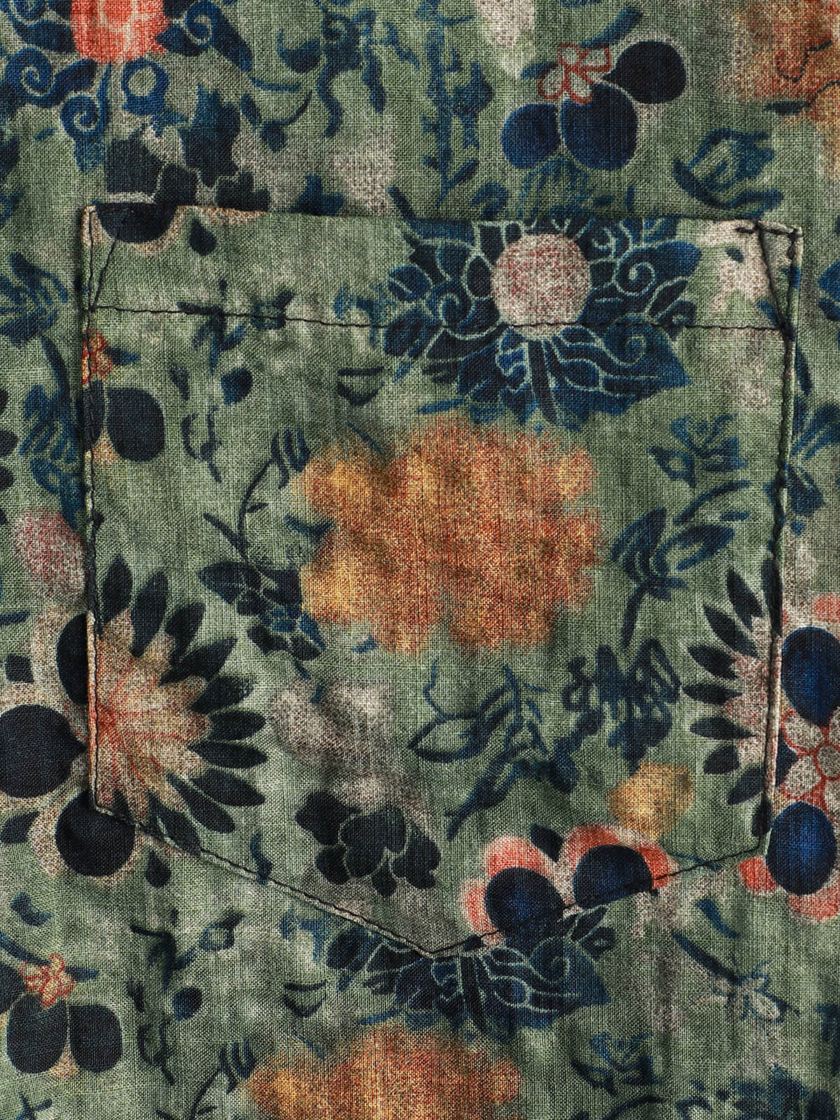 Men Floral Vintage Cotton Shirt-Vacay Outfit