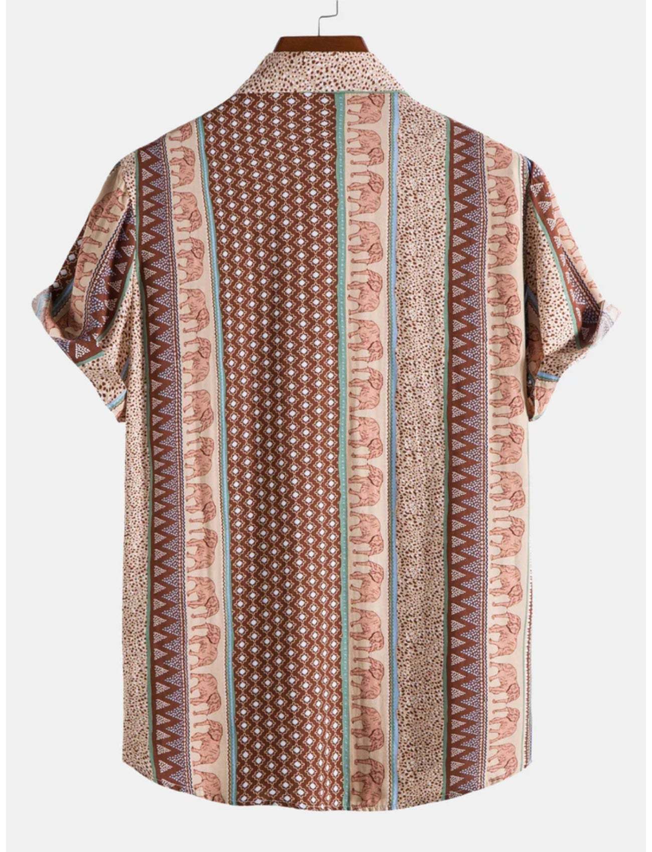 Abstract Elephant Printed Shirt-Vacay Outfit