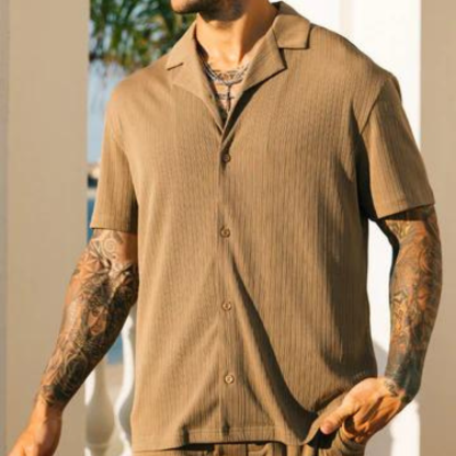 The Riviera Revere Shirt With Midnight Elegance-Vacay Outfit