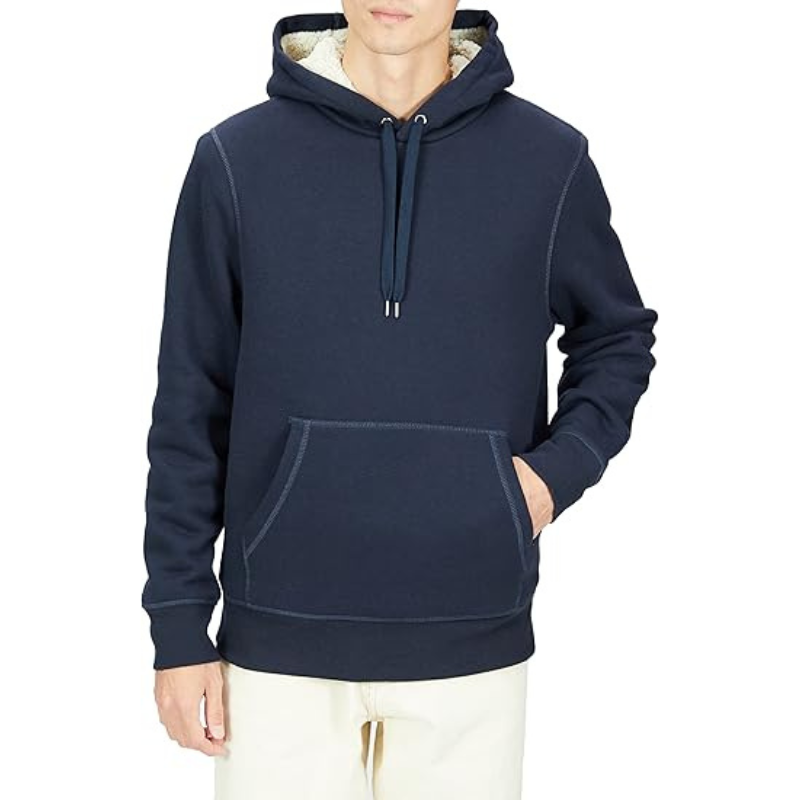 Mens Hoodies Sherpa Lined Pullover