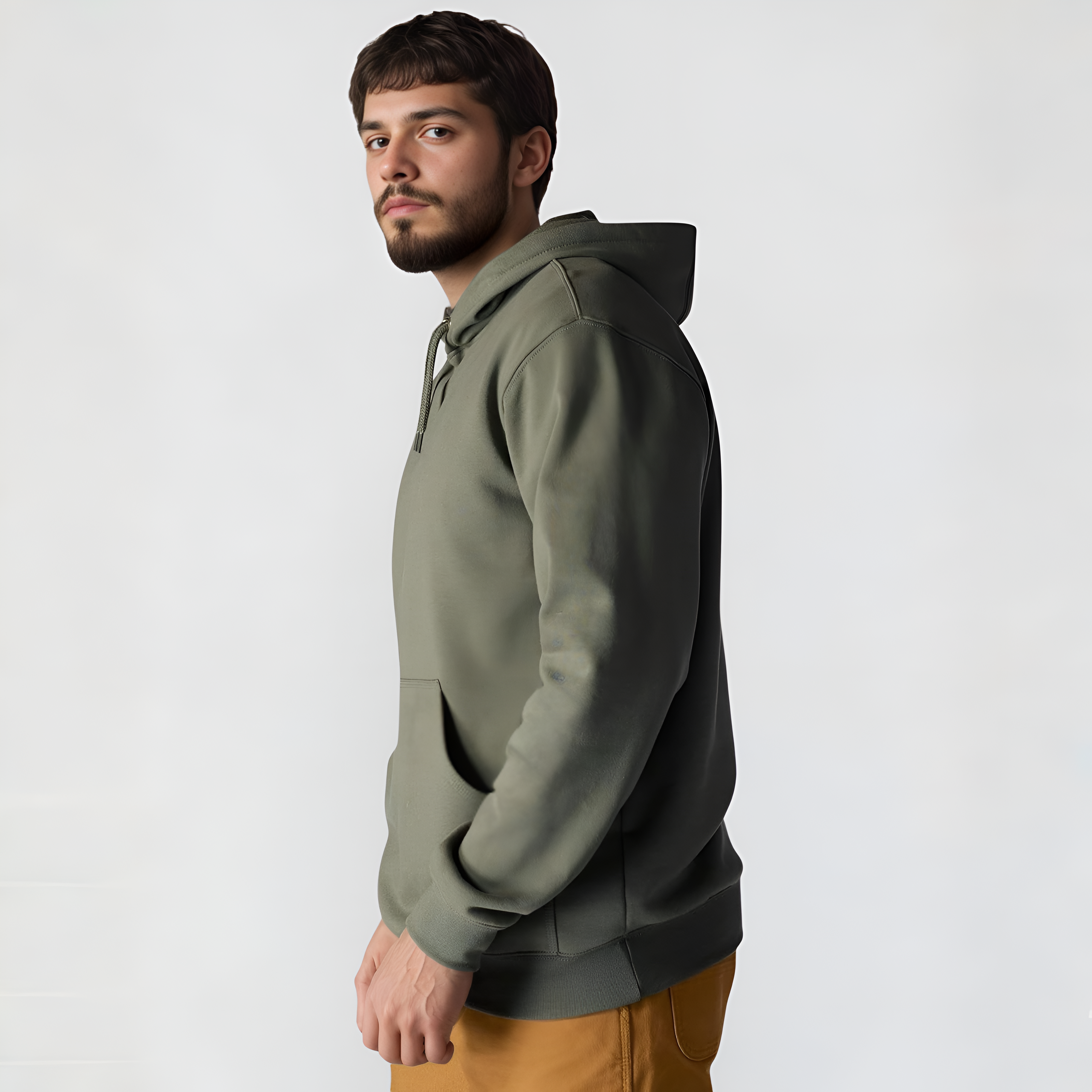 Midweight Pullover Hoodie with Graphic Logo Sleeve