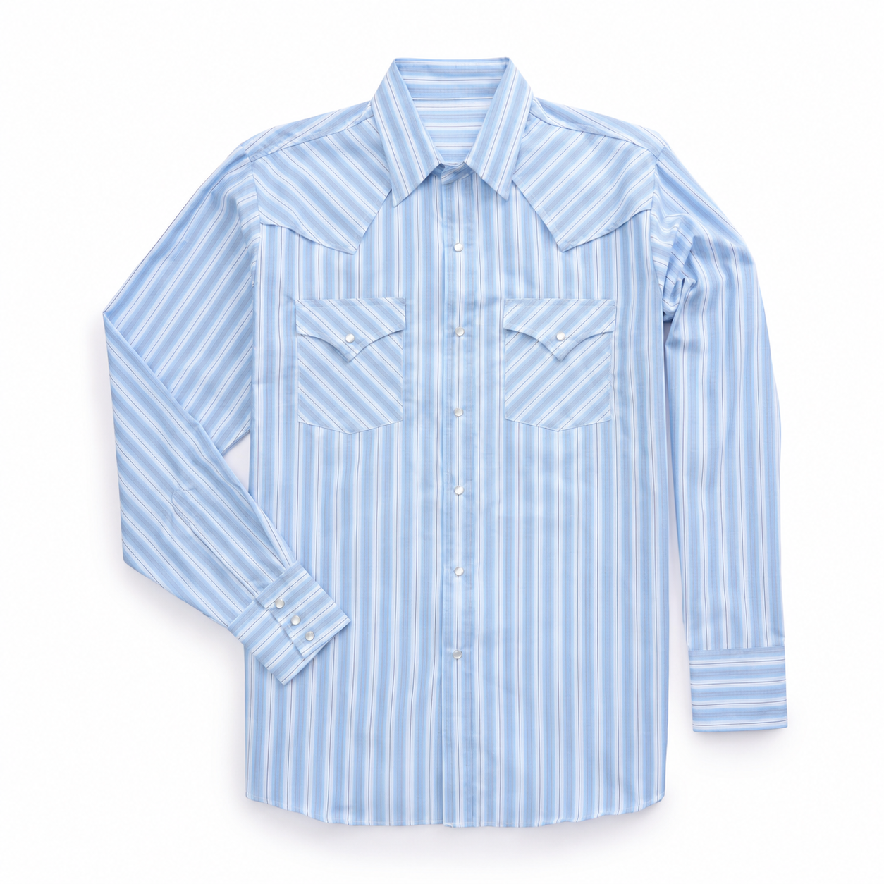 Long Sleeve Striped Vented Western Shirt For Men