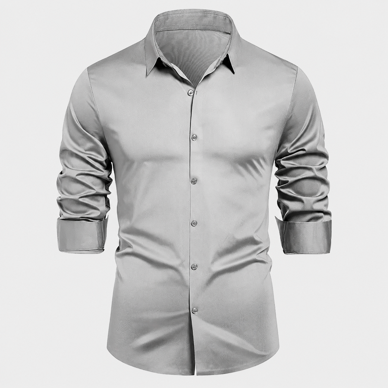 Slim Fit Long Sleeve Solid Color Formal Shirt For Men