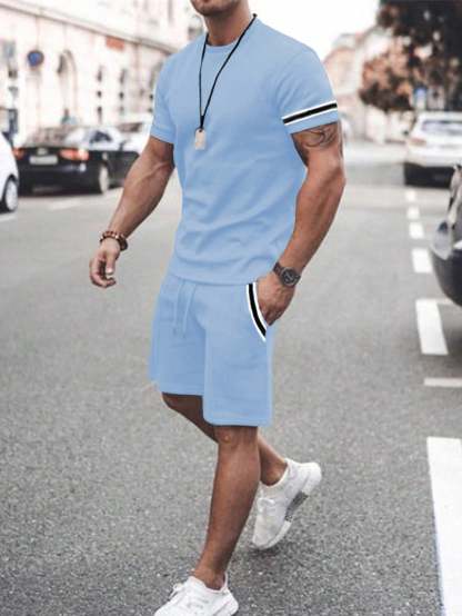 Midnight Athletic T Shirt And Shorts Set-Vacay Outfit