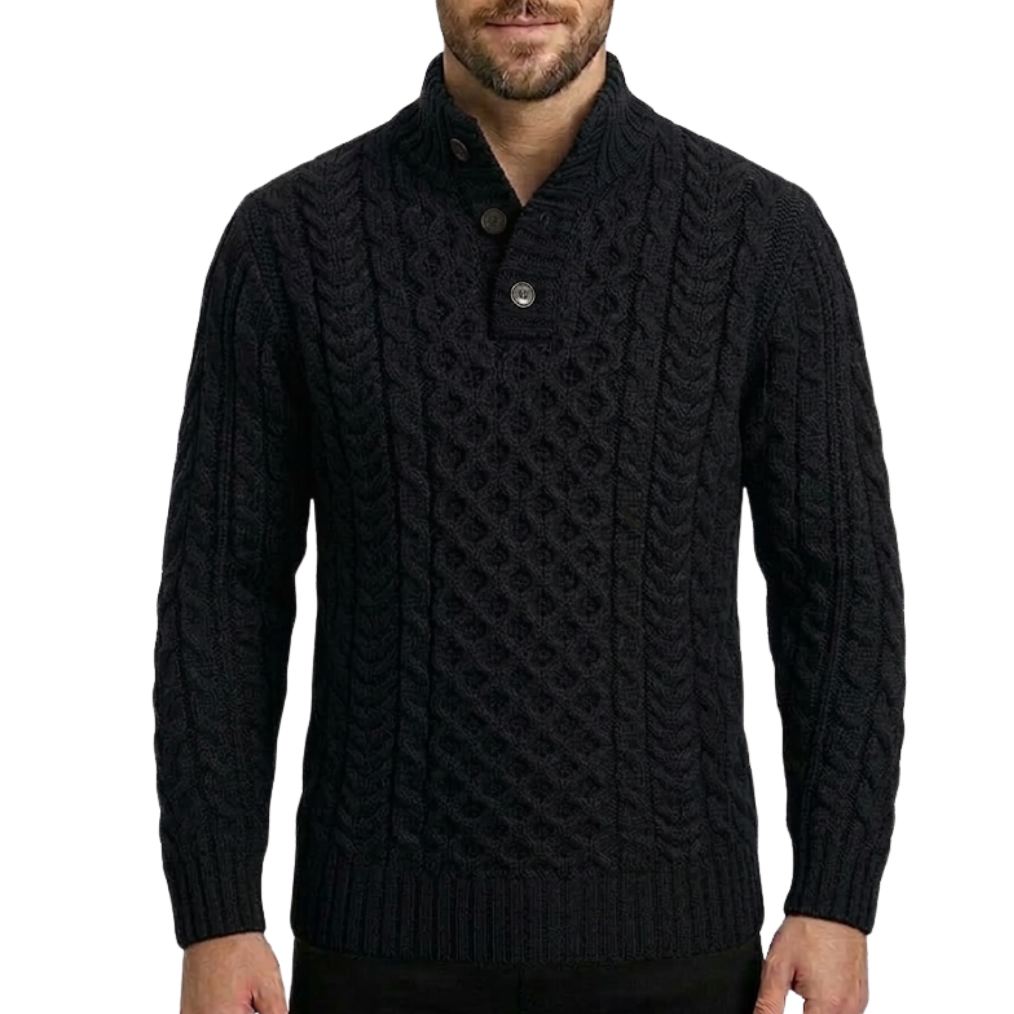 Knitted Chunky Thermal Sweater With Twisted Design For Men