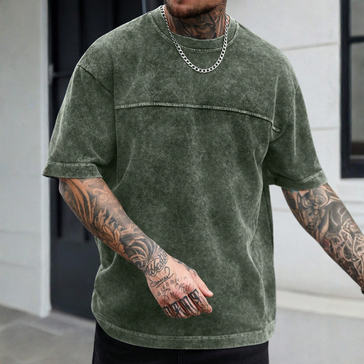 Casual Washed Short Sleeve T Shirt For Men