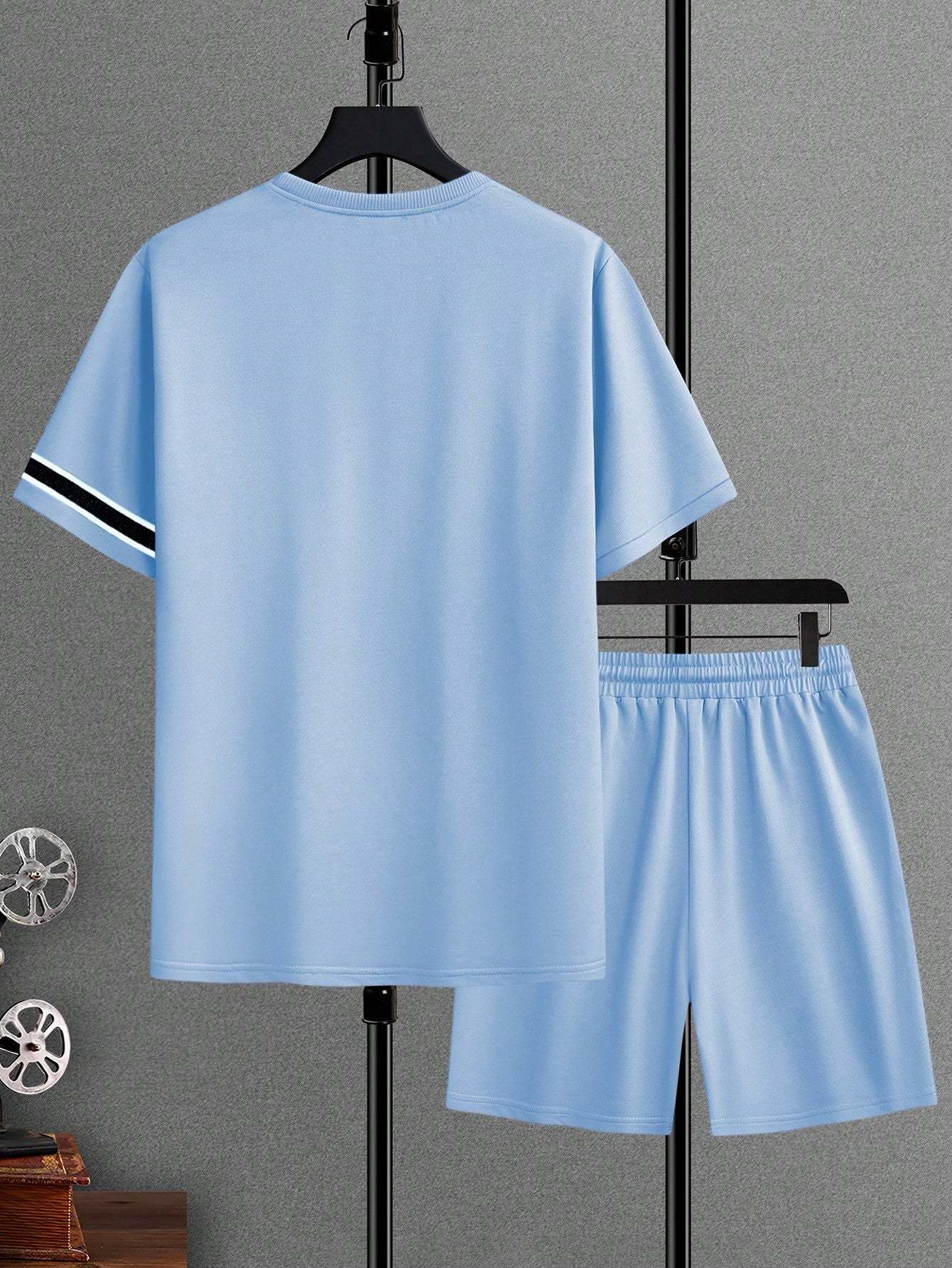 Midnight Athletic T Shirt And Shorts Set-Vacay Outfit