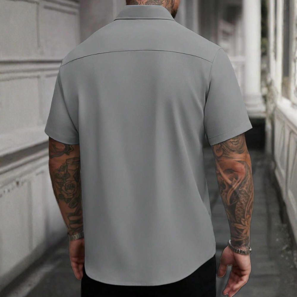 Casual Business Short Sleeve Formal Office Daily Work Shirt For Men