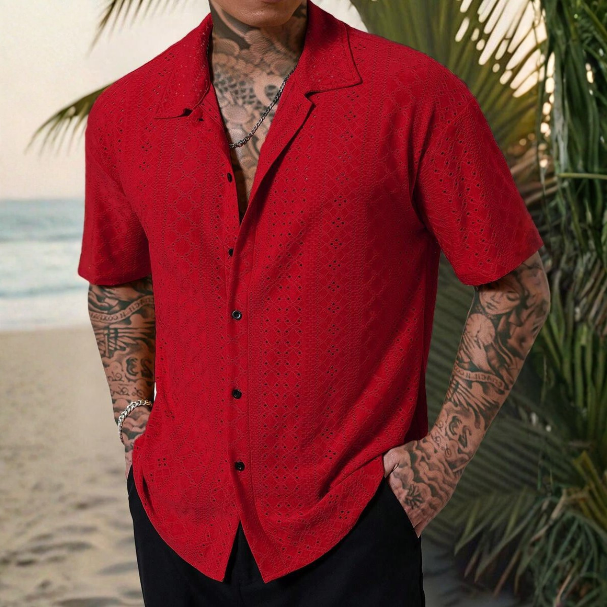 Casual Knit Shirt With Comfortable Fit For Men