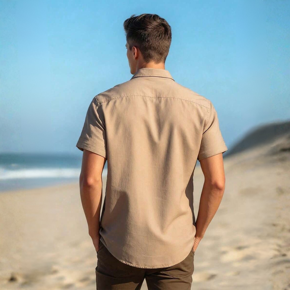 Hawaiian Beach Casual Short Sleeve Fashion Style Shirt Jacket For Men