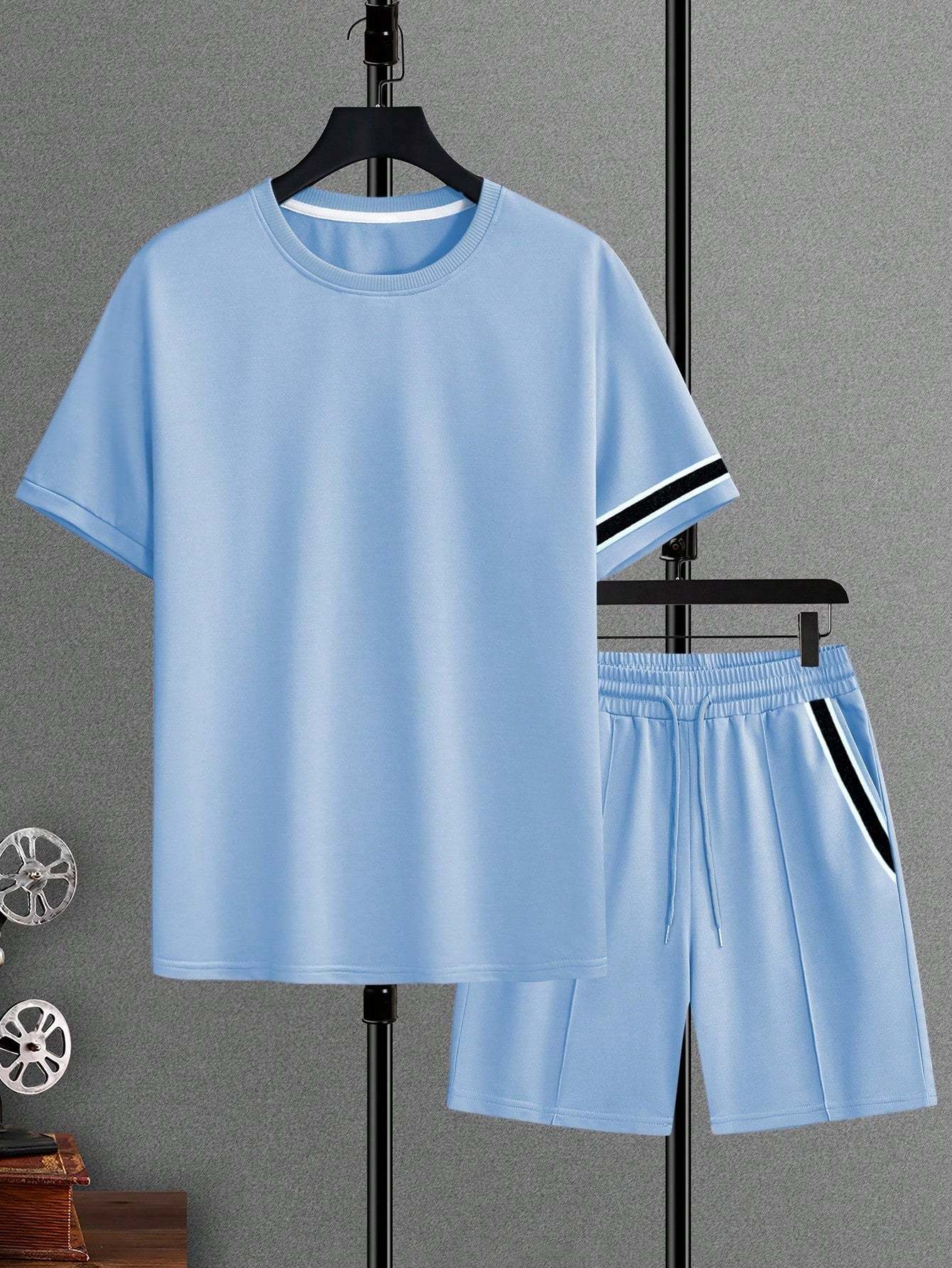 Midnight Athletic T Shirt And Shorts Set-Vacay Outfit