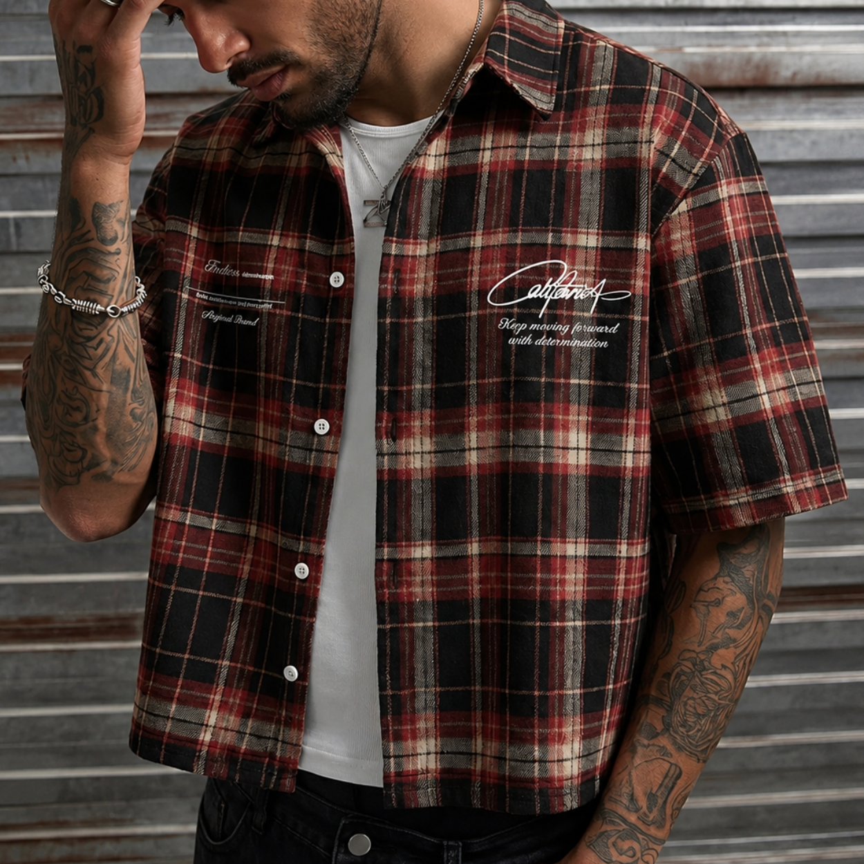 Loose Fit Short Sleeve Streetwear Shirt For Men