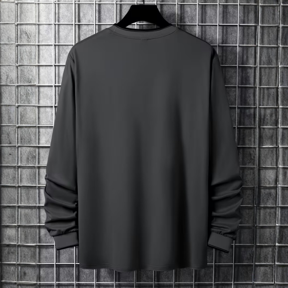 Chicago Letter Graphic Print Long Sleeve Casual T Shirt For Men