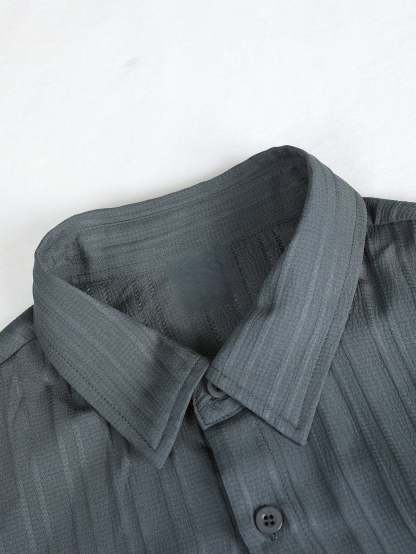 Solid Colored Button Up Shirt And Pants Without Tee-Vacay Outfit