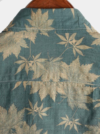 Men Floral Vintage Cotton Shirt-Vacay Outfit