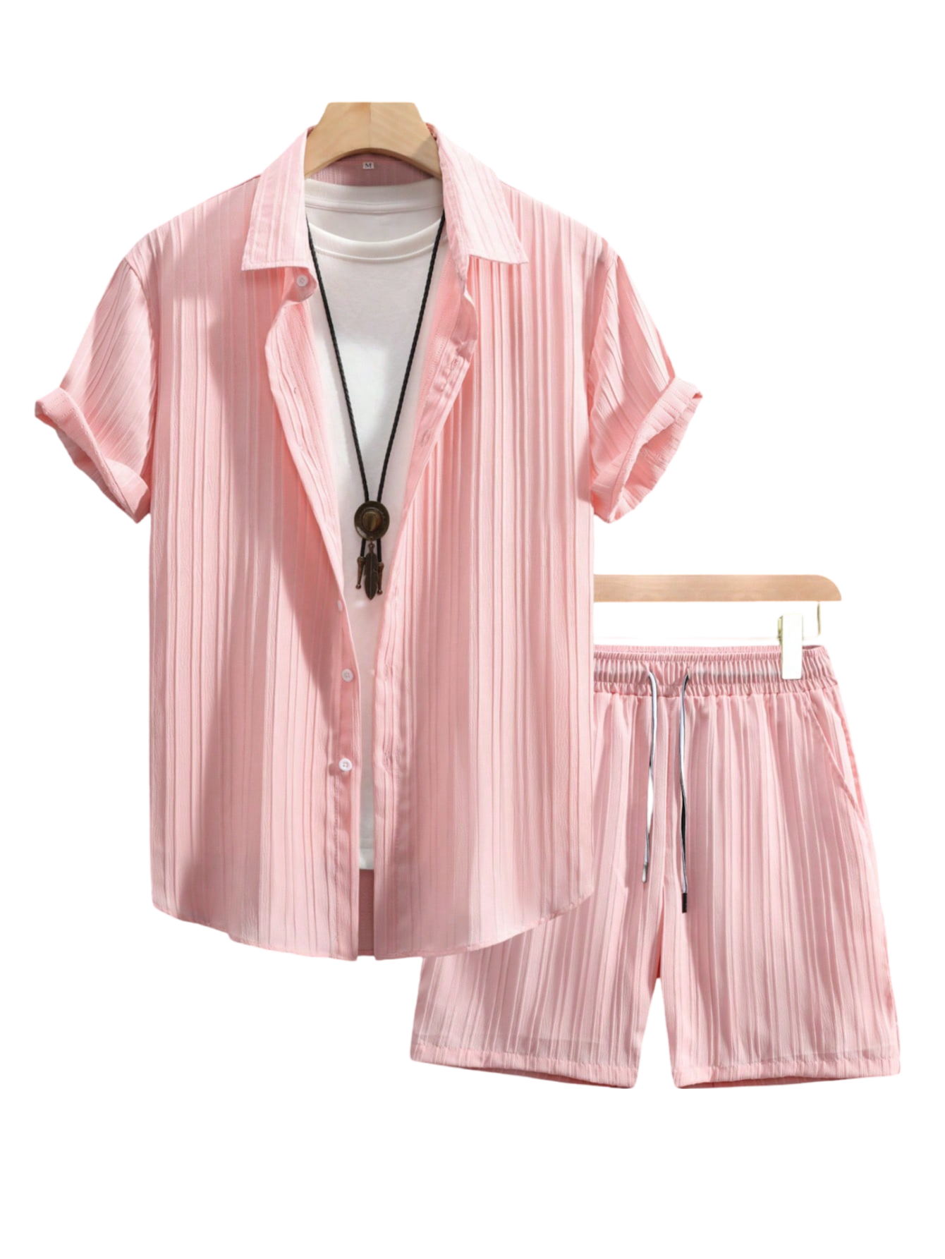 Monochrome Moods Shirt and Shorts Combo Set-Vacay Outfit