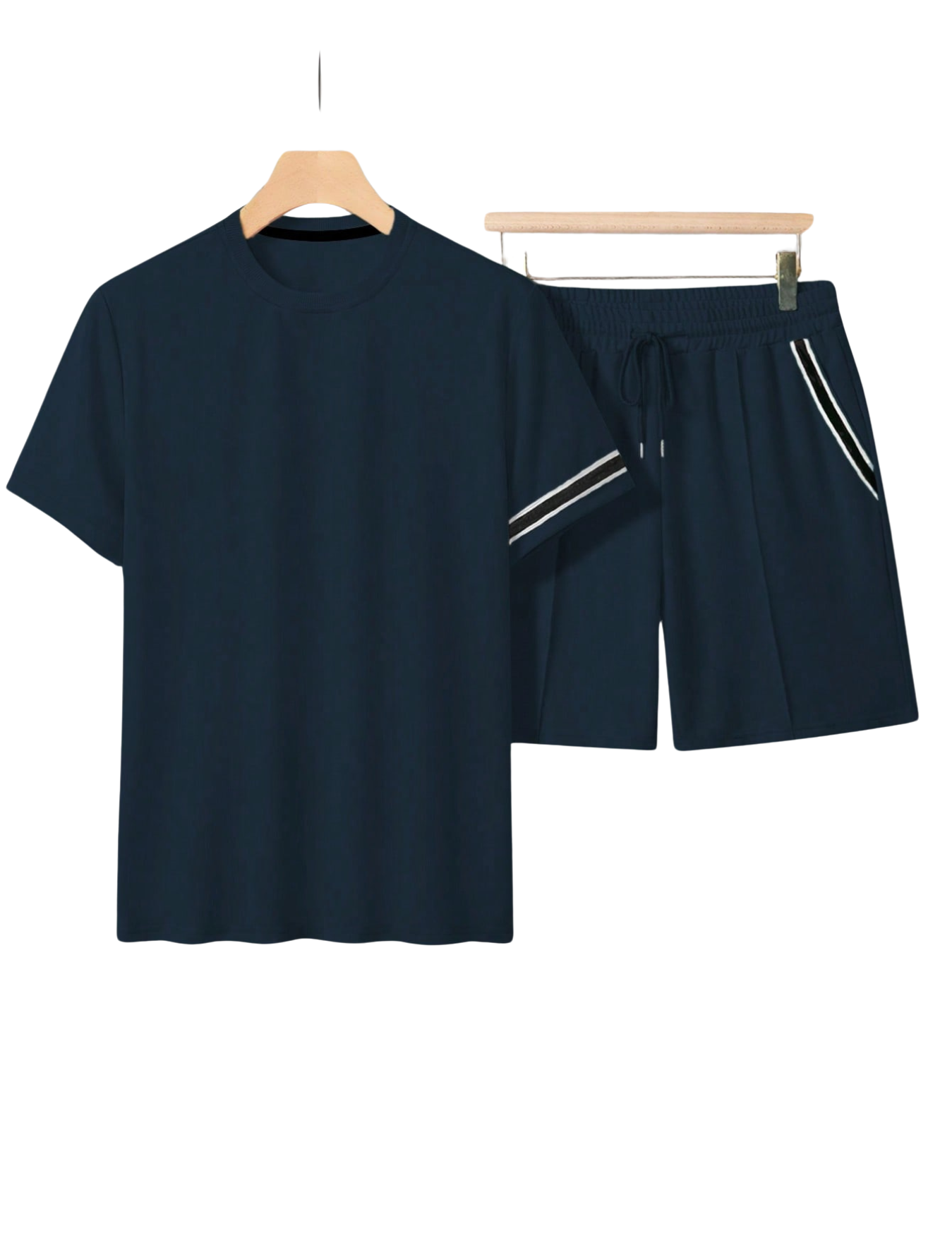Midnight Athletic T Shirt And Shorts Set-Vacay Outfit