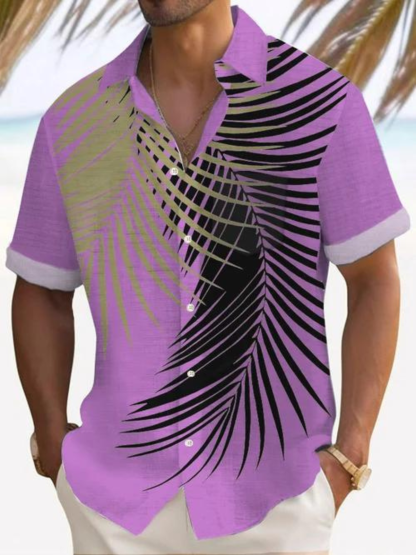 Hawaiian Style Short Sleeve Shirt-Vacay Outfit