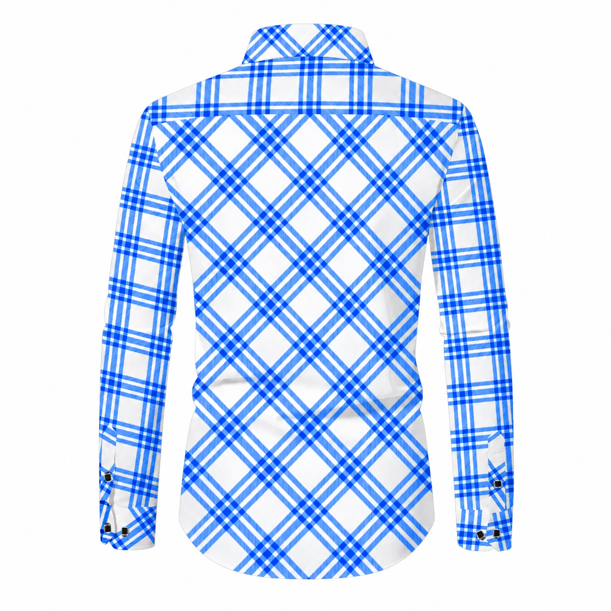 Plaid Checkered Print Long Sleeve Collared Shirt For Men