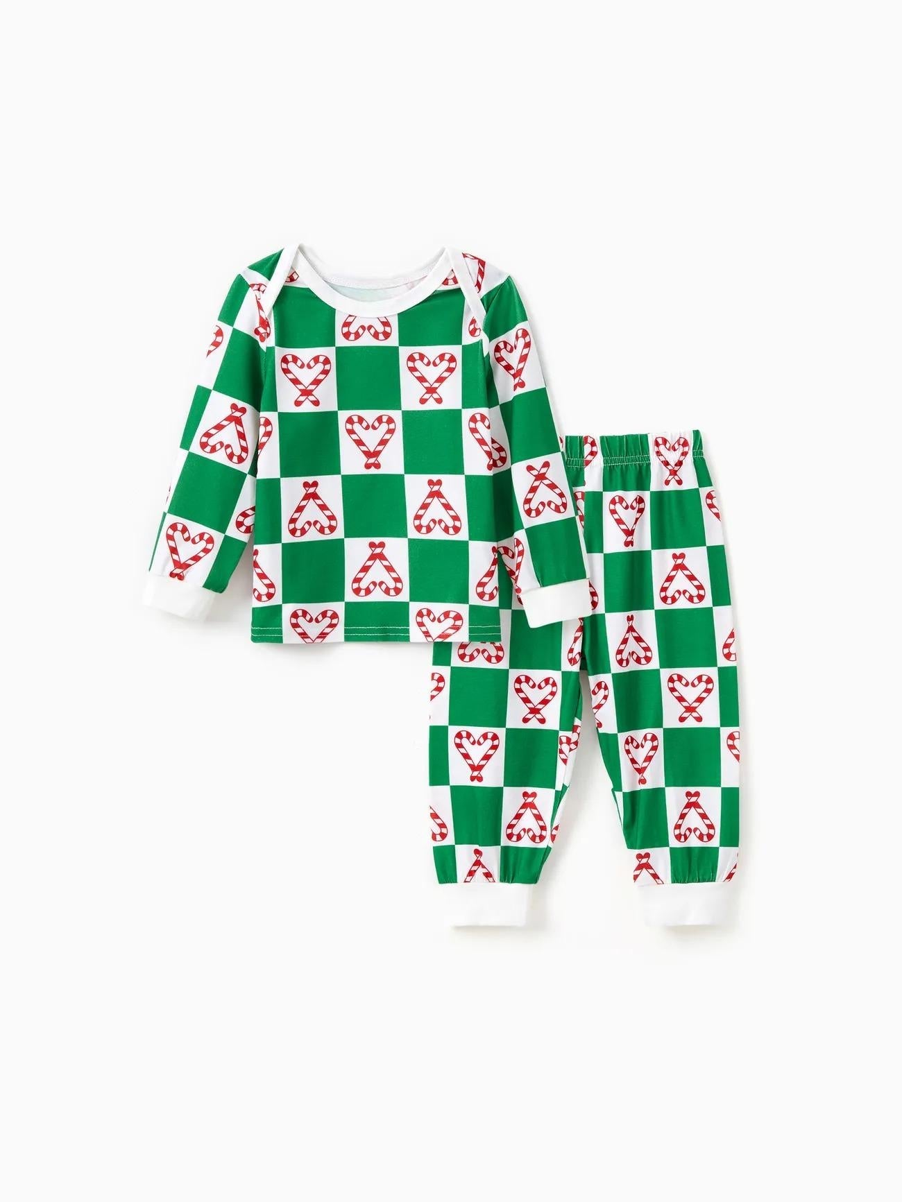 Family Matching Christmas Candy Cane Design Pajama Set shown as the featured example in a apparel comparison guide
