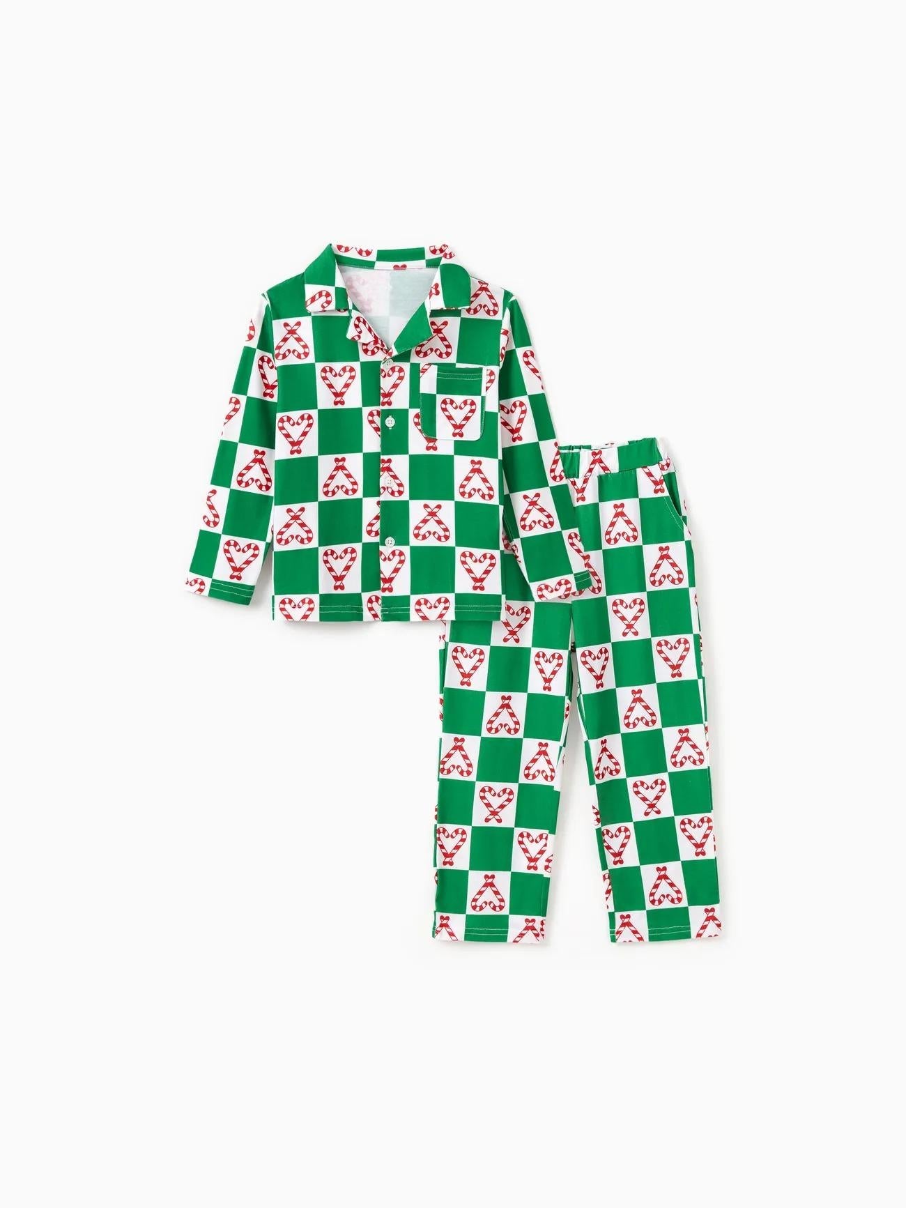 Family Matching Christmas Candy Cane Design Pajama Set featured in the fabric glossary guide