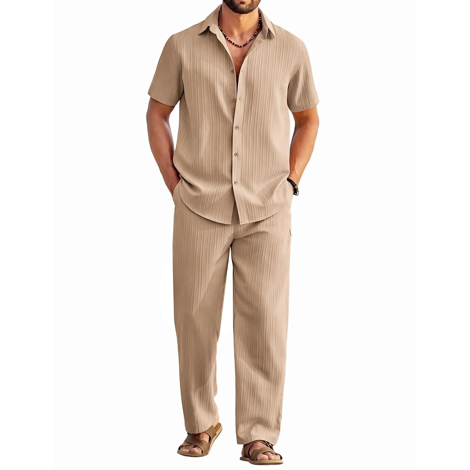 Casual Summer Beach Pants And Shirt Set Shirt Set For Men