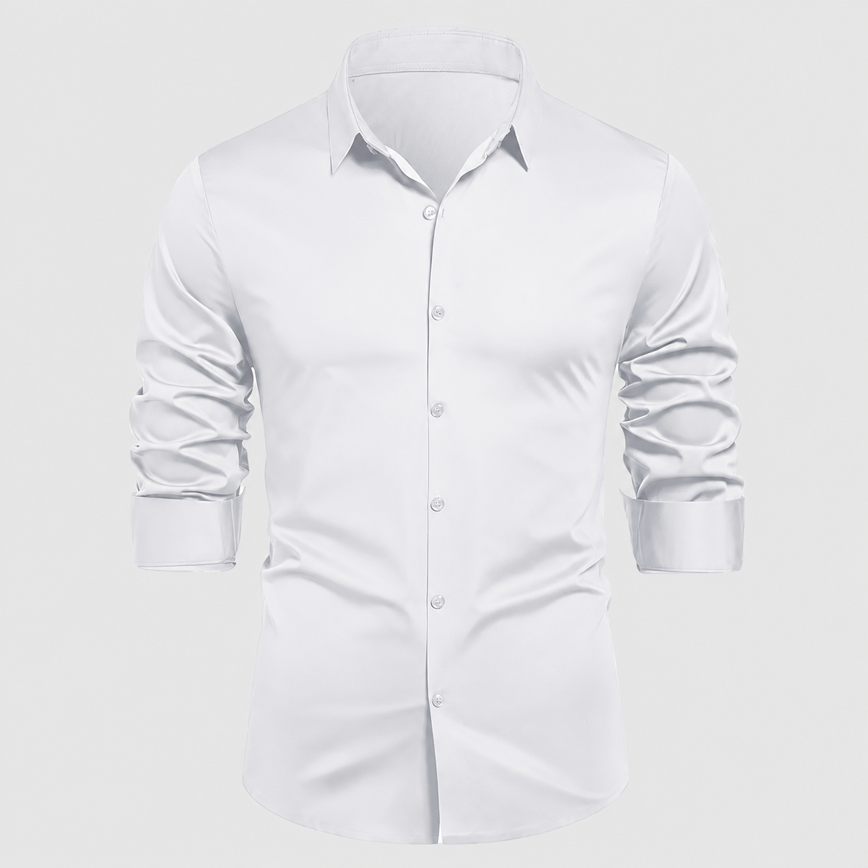 Slim Fit Long Sleeve Solid Color Formal Shirt For Men