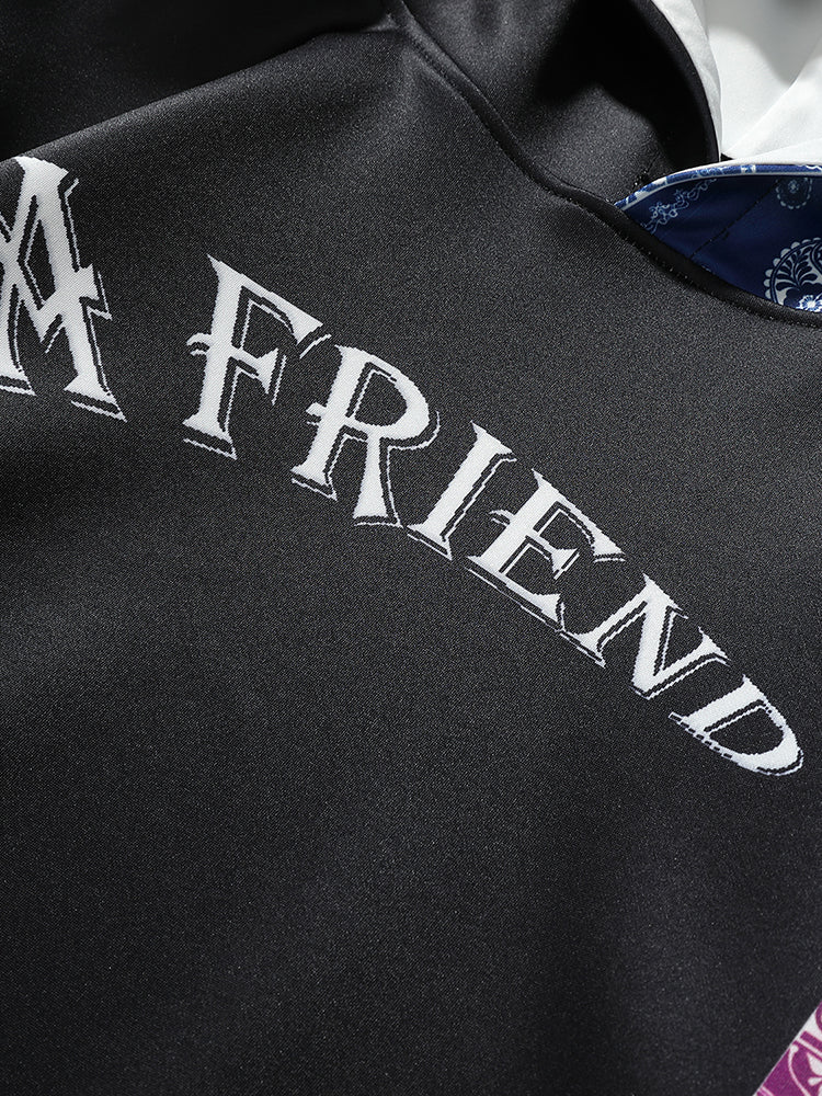 Paisley Slogan Print Hoodies-Vacay Outfit