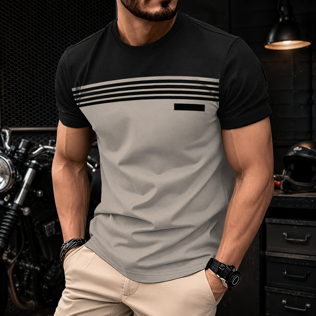 Casual Round Collar Short Sleeve T Shirt All Season Wear For Men