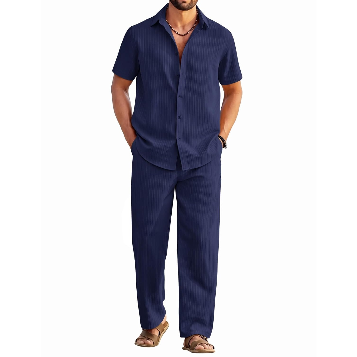 Casual Summer Beach Pants And Shirt Set Shirt Set For Men