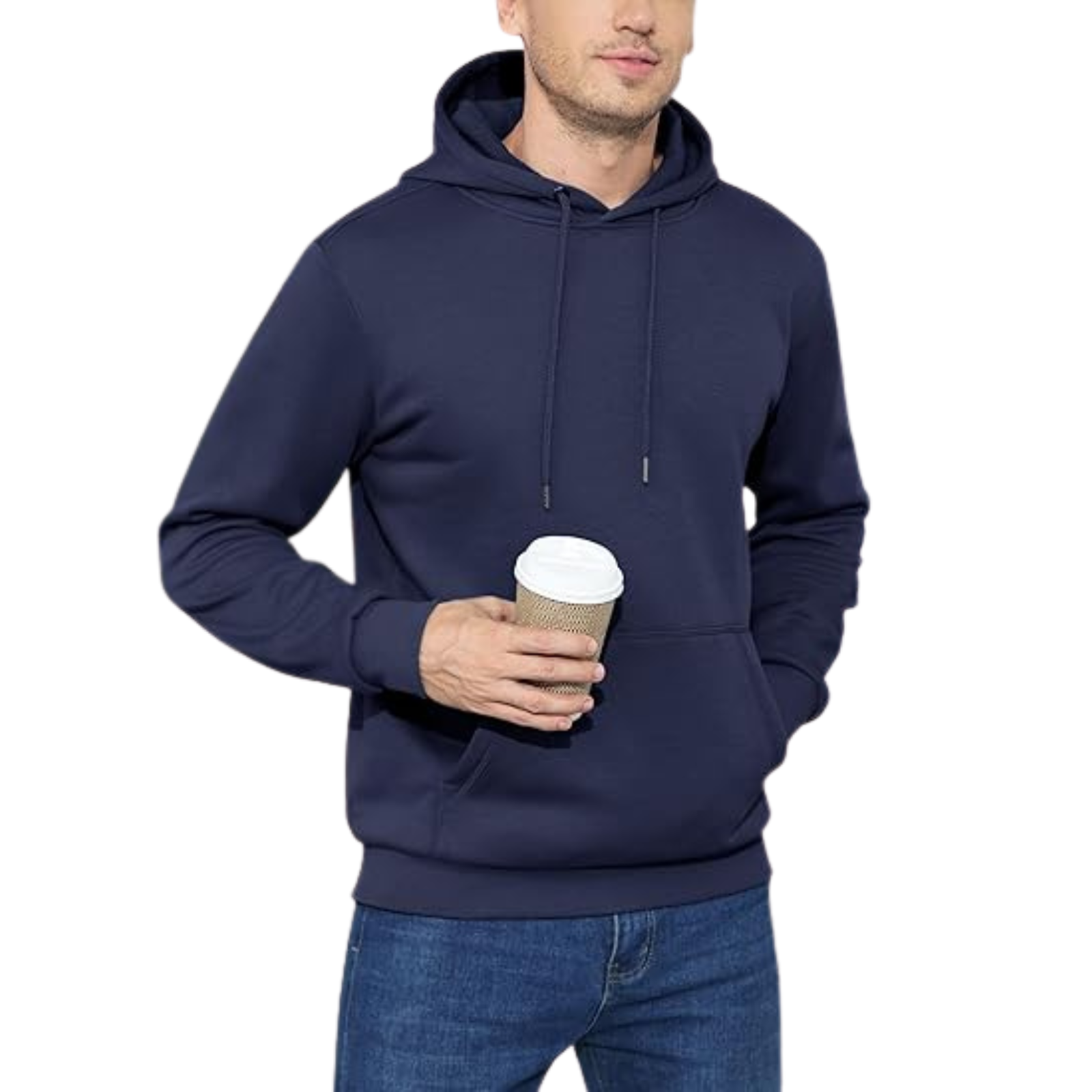 Fleece Lined Athletic Pullover Hoodie With Kangaroo Pocket