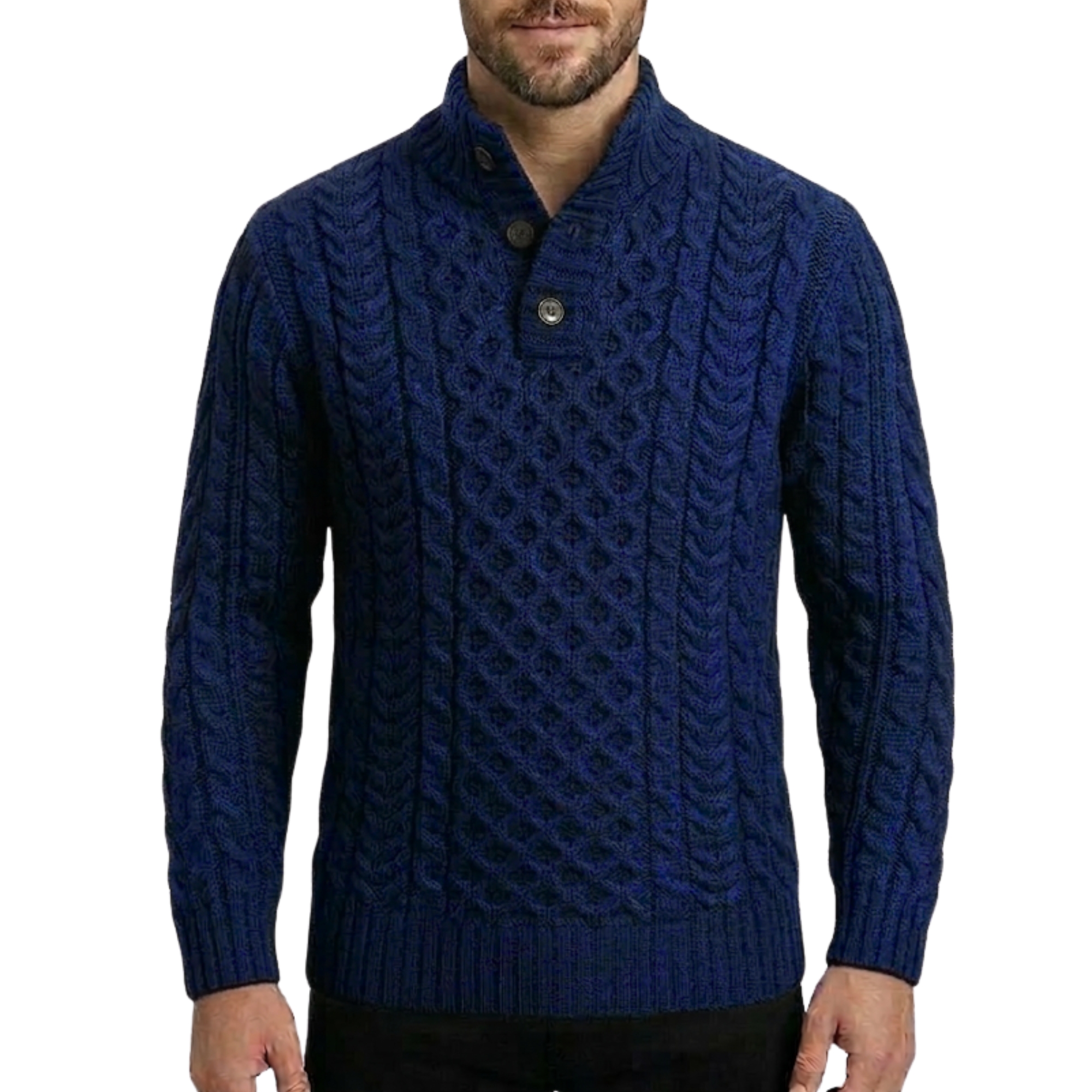 Knitted Chunky Thermal Sweater With Twisted Design For Men