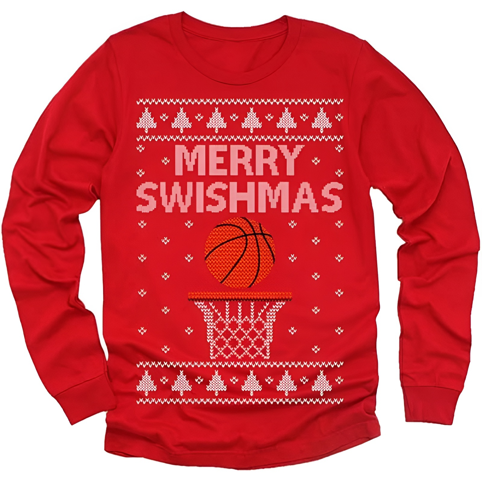 Merry Swishmas Printed Ugly Christmas Sweater for Boys and Girls
