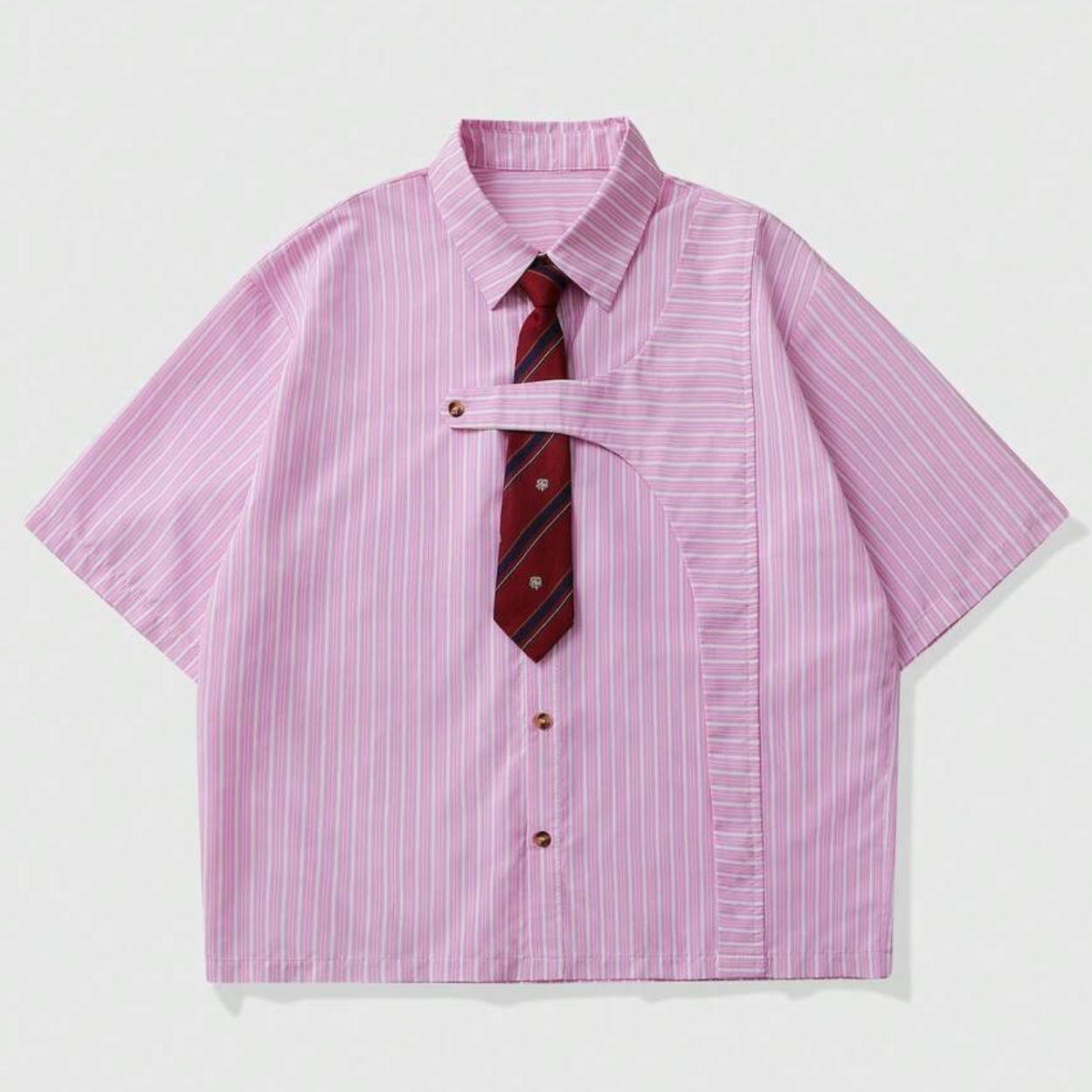 Casual Short Sleeve Deconstructed Shirt For Men