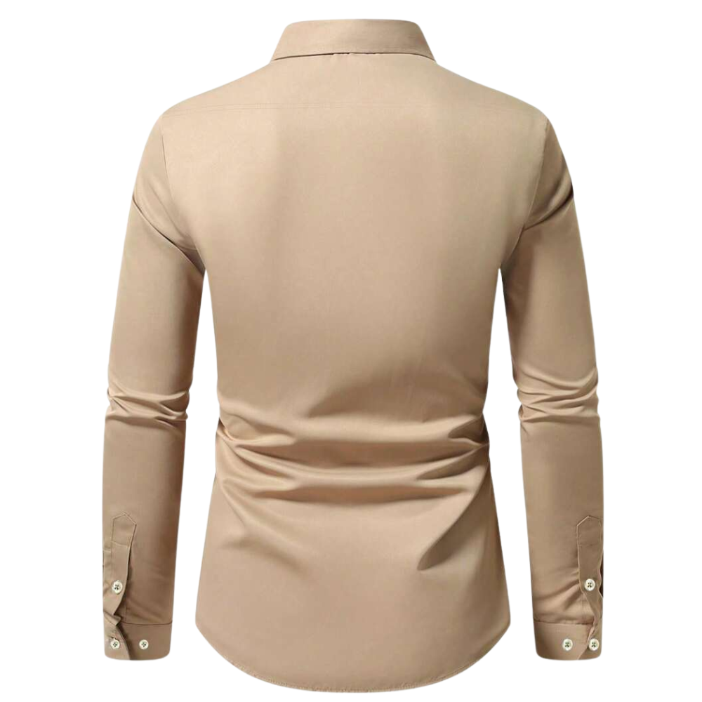 Formal Solid Long Sleeve Commuter Professional Business Shirt For Men