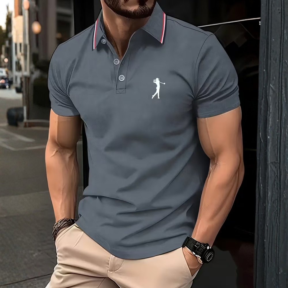 Summer Printed Golf Spring And Short Sleeve Shirt For Men
