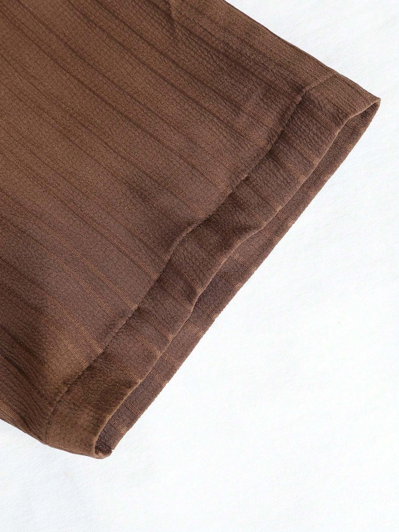 Solid Colored Button Up Shirt And Pants Without Tee-Vacay Outfit