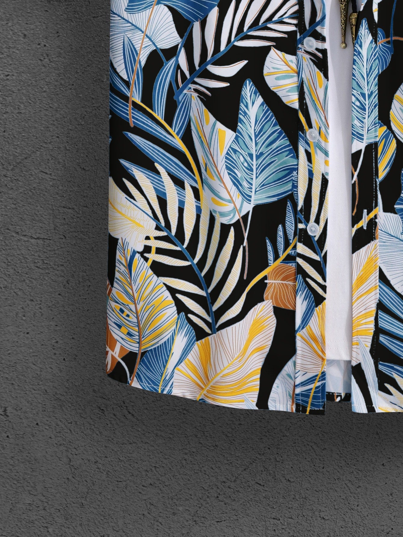 Leaf Print Short Sleeve Shirt And Shorts Set-Vacay Outfit