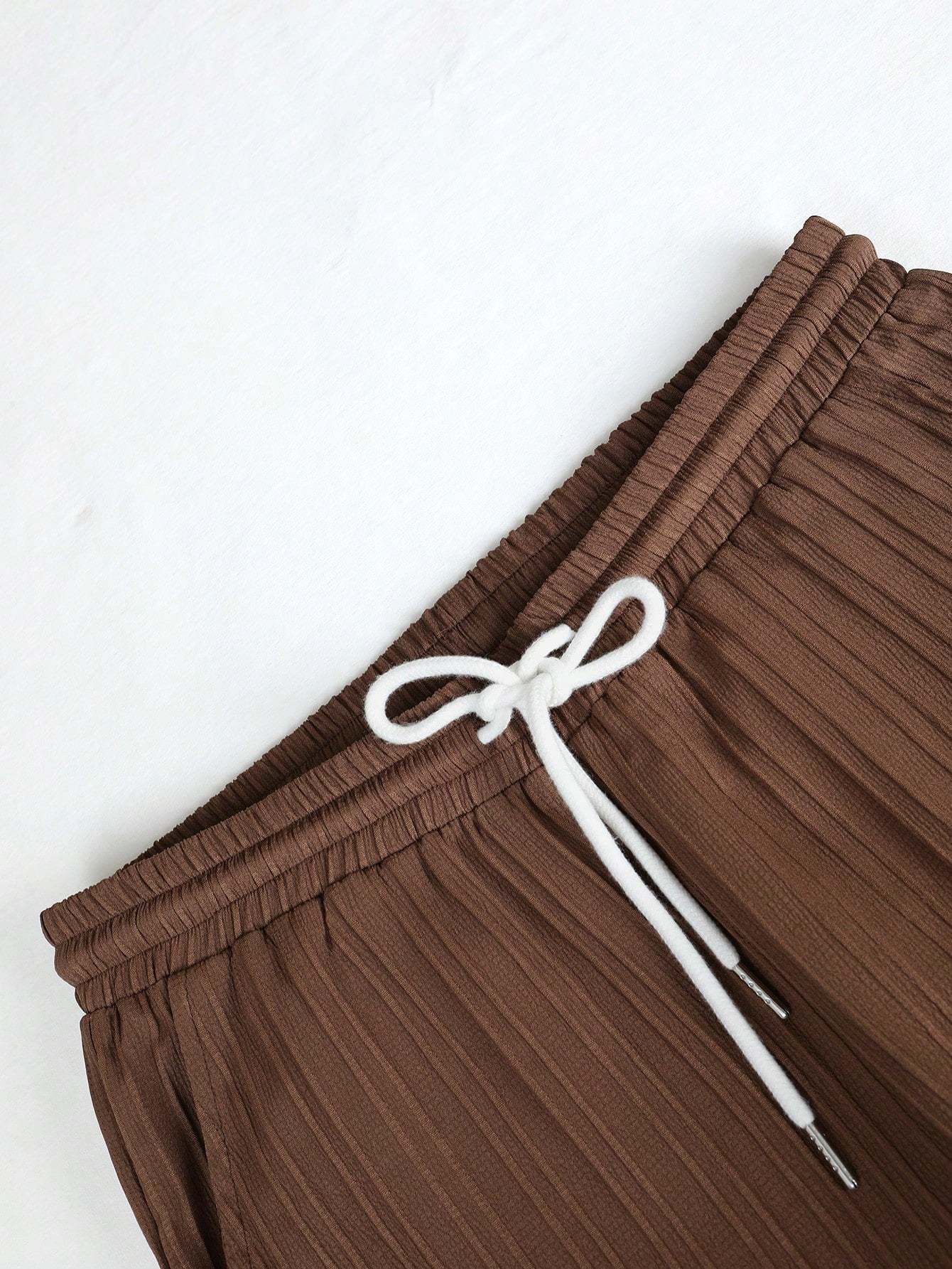 Solid Colored Button Up Shirt And Pants Without Tee-Vacay Outfit