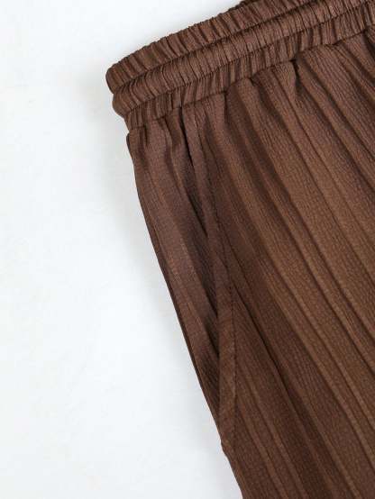 Solid Colored Button Up Shirt And Pants Without Tee-Vacay Outfit