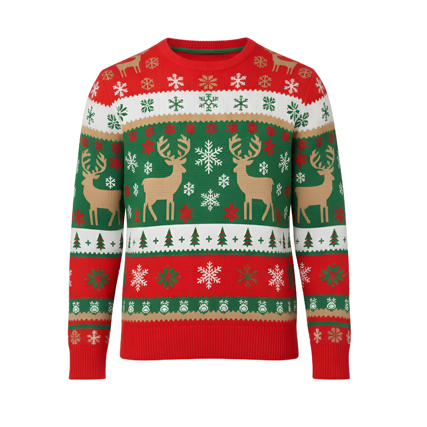 Ugly Christmas Sweater Santa Clause Reindeer Knitted Long Sleeve Sweaters
