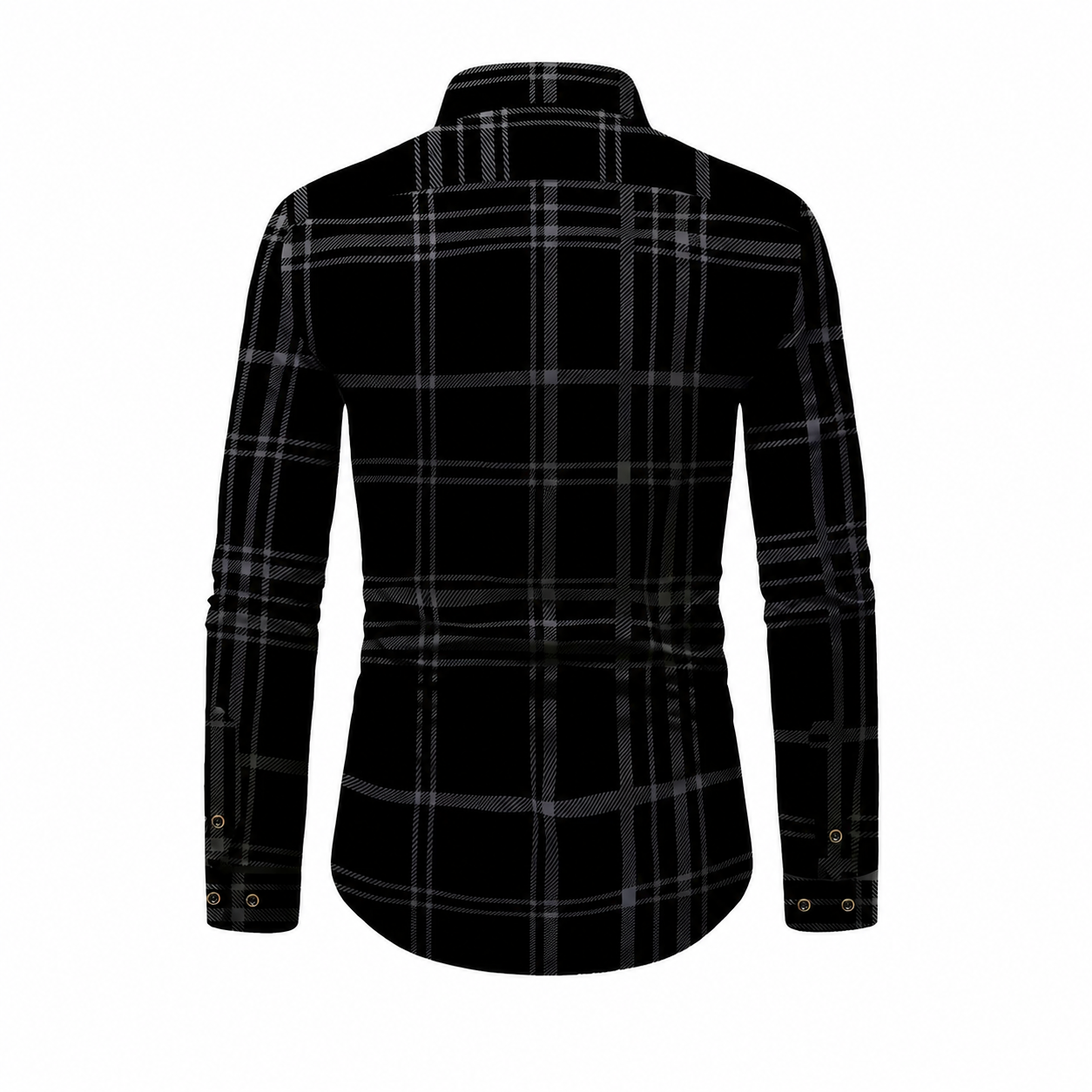 Plaid Checkered Print Long Sleeve Collared Shirt For Men