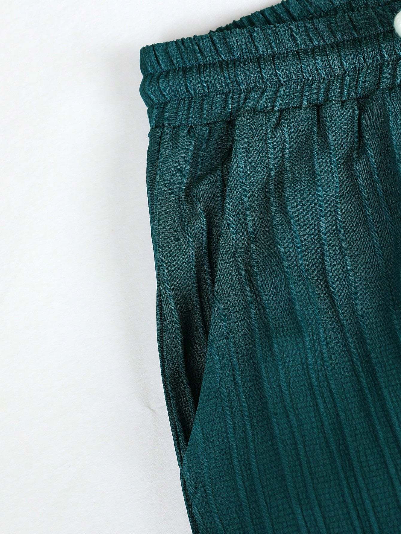 Solid Colored Button Up Shirt And Pants Without Tee-Vacay Outfit