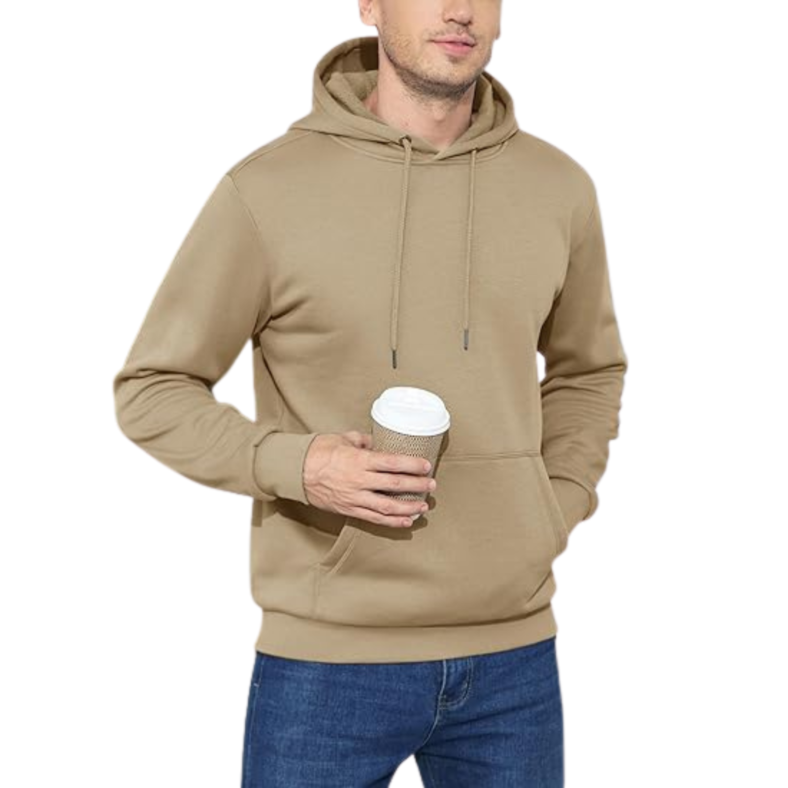 Fleece Lined Athletic Pullover Hoodie With Kangaroo Pocket