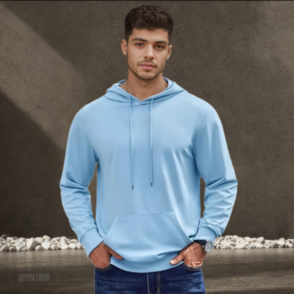 Men’s Casual Cotton Fleece Pullover Hoodie with Kangaroo Pocket