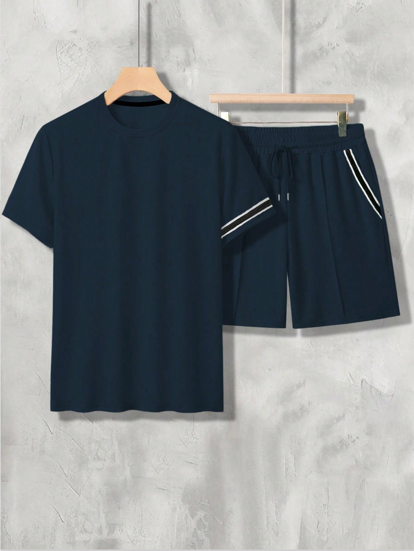 Midnight Athletic T Shirt And Shorts Set-Vacay Outfit